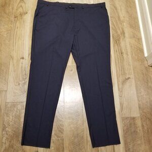 New Sean John Blue Suit Dress Pants 52 Mens Flat Front Southwick Slacks Unhemmed